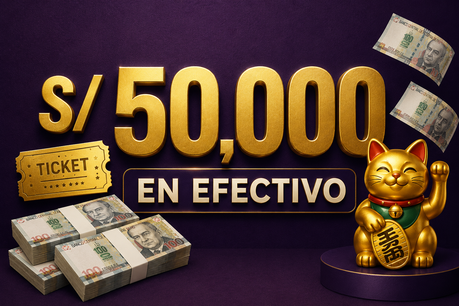 Gana S/50,000 en efectivo, dividido en 5 ganadores.