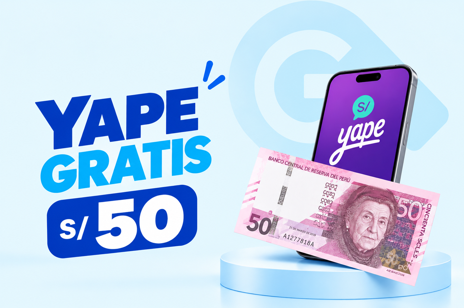 Gana un Yape GRATIS de S/50