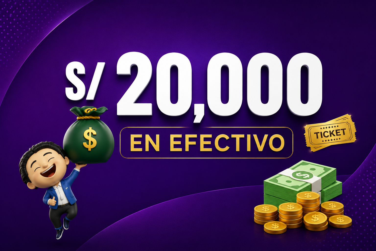 Gana S/20,000 en efectivo, dividido en 5 ganadores.